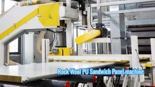 Línea de producción de paneles sándwich de PU de lana de roca