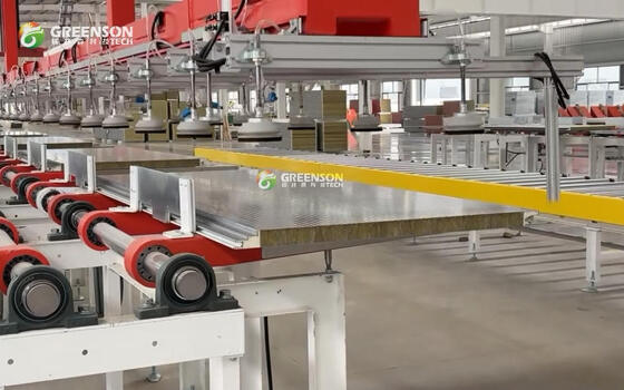 Un buen precio. Fácil de operar Línea de producción de paneles de espuma de poliuretano de lana de roca de alta eficiencia con sistema de control numérico PLC en línea