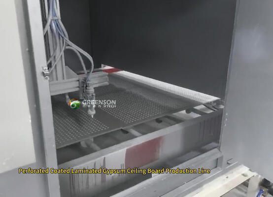 Línea de pulverización de pintura de látex a base de agua ecológica para acabado decorativo de paneles de yeso con revestimiento de papel